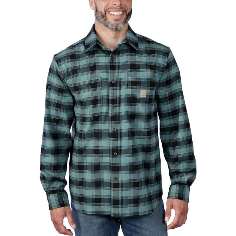 Men's Rugged Flex Relaxed Fit Medium Weight Flannel Long Sleeve Plaid Shirt