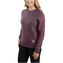 Carhartt Women's Relaxed Fit Midweight Crewneck Block Logo Sleeve Graphic Sweatshirt
