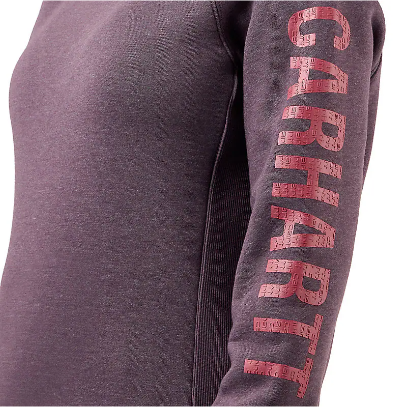Carhartt Women's Relaxed Fit Midweight Crewneck Block Logo Sleeve Graphic Sweatshirt