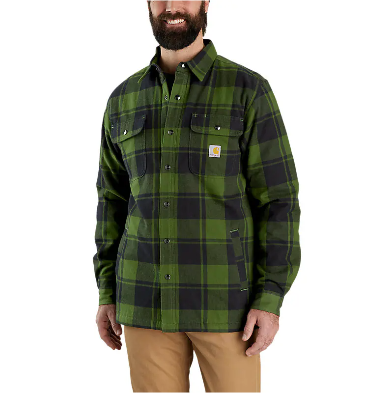 Carhartt Men's Relaxed Fit Heavyweight Flannel Sherpa-Lined Shirt Jacket