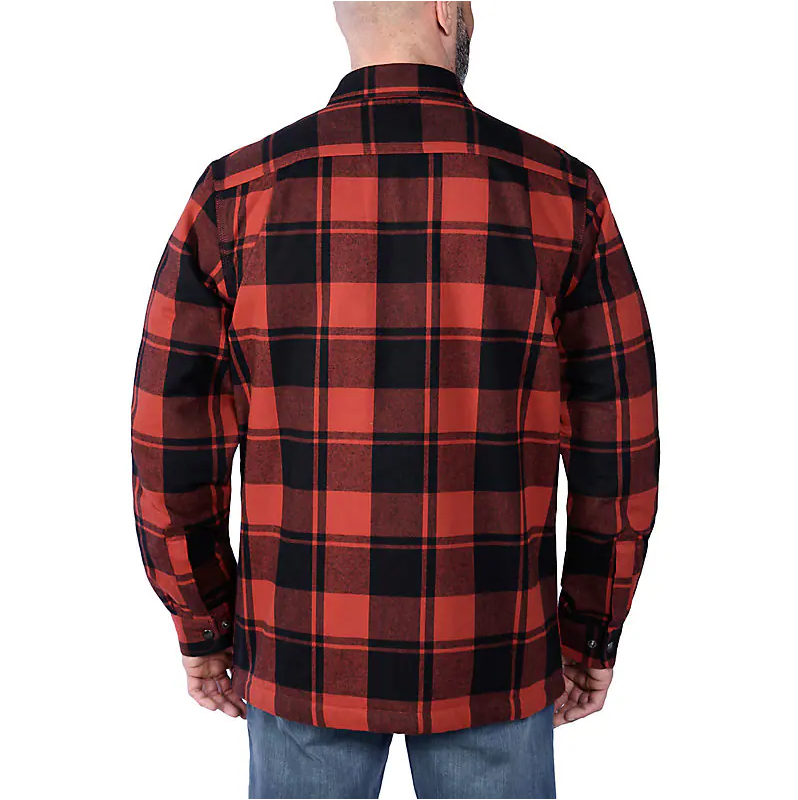 Carhartt Men's Relaxed Fit Heavyweight Flannel Sherpa-Lined Shirt Jacket