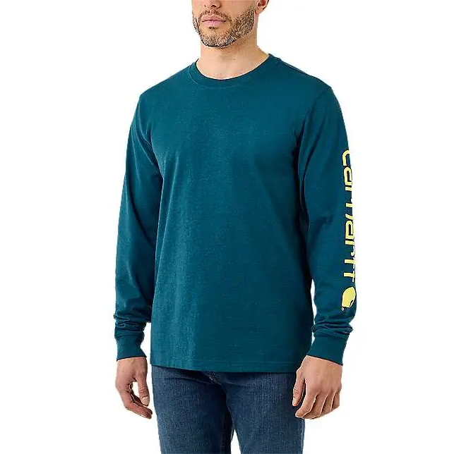 Carhartt Relaxed Fit Heavy Weight Long Sleeve Logo Sleeve Graphic T-Shirt