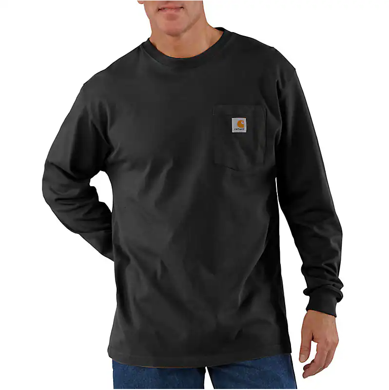 Loose Fit Heavyweight Long-Sleeve Pocket T-Shirt