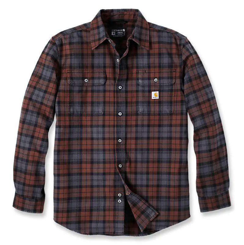 Carhartt Men's Loose Fit Heavyweight Flannel Long-Sleeve Plaid Shirt