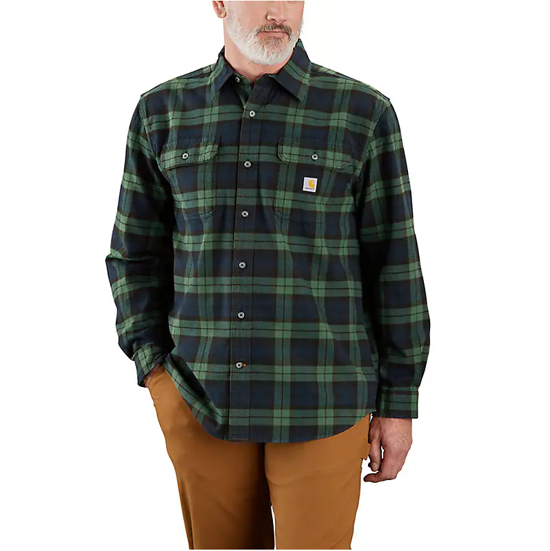 Carhartt Men's Loose Fit Heavyweight Flannel Long-Sleeve Plaid Shirt