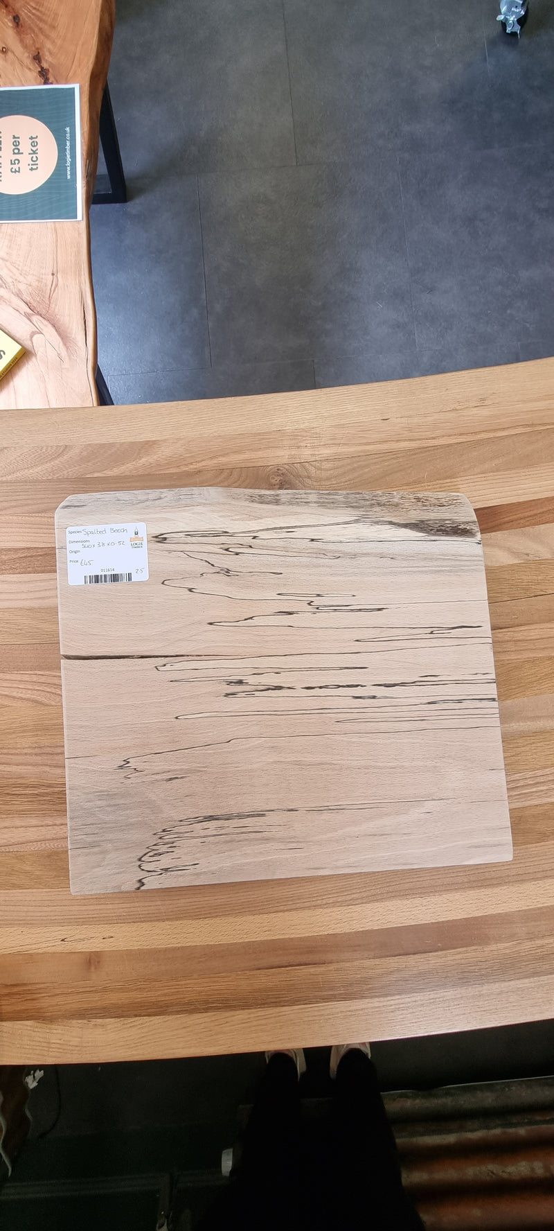 Spalted Beech Chopping Board 340 x 38 x 520