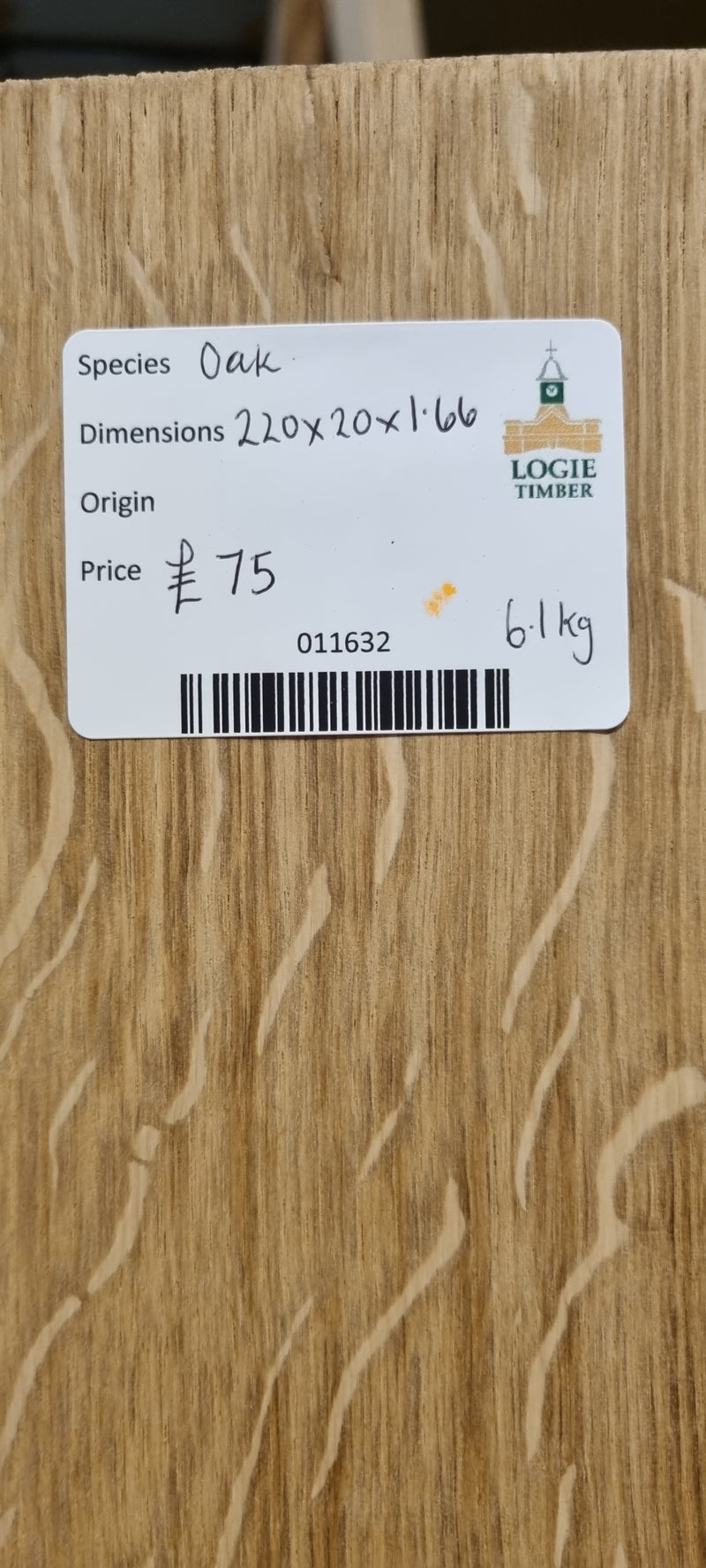 Oak 220x20x1.66