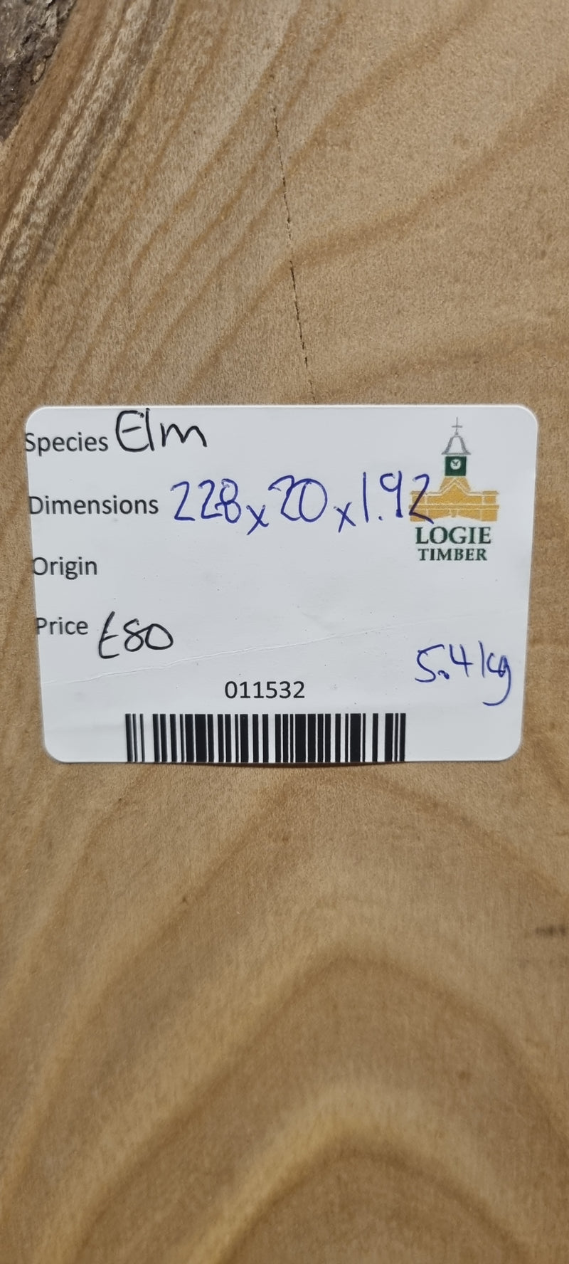 Elm 228 x 20 x 1.92