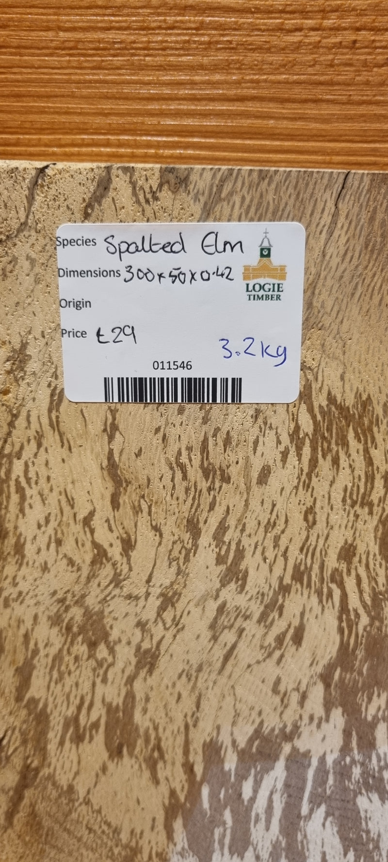 Spalted Elm 300 x 50 x 0.42