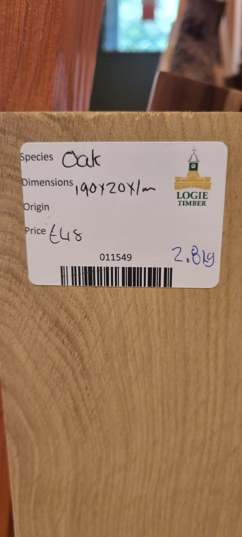 Oak 190 x 20 x 1