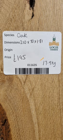 Oak (W) 210mm x (D) 70mm x (L) 1.81m